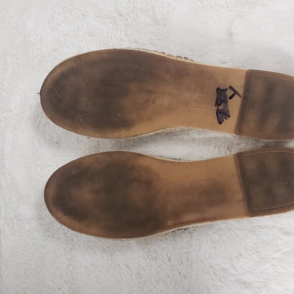 Gap Brown Leopard Hair on Hide Jute Sole Slip On Espadrille Size 11 - Picture 9 of 16